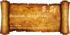 Buschek Szilárd névjegykártya